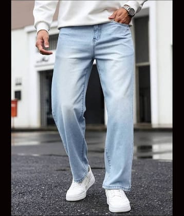 Gazal Fashions Solid Men's Baggy Fit High-Rise Jeans - Light Blue