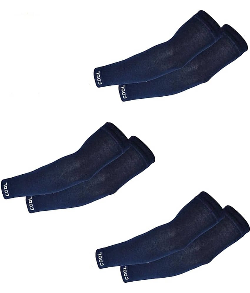 Benicia Blue Solid Riding Sleeves ( Set of 3 )