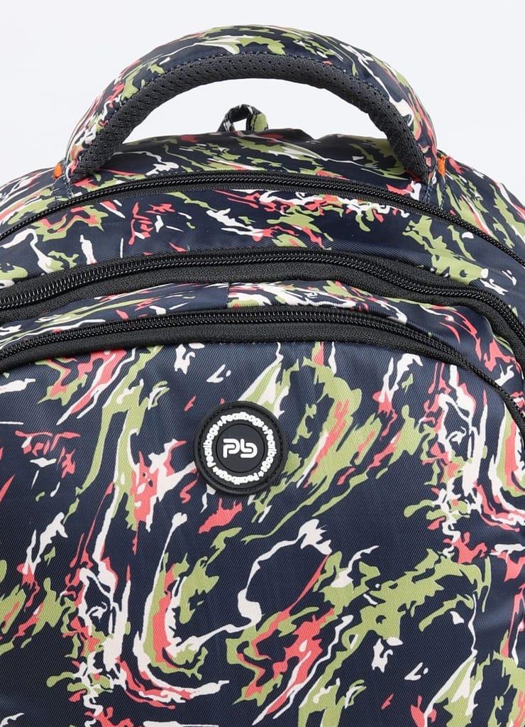 PB Pearlbags Archer 22L printed Laptop Backpack , 3 Compartments, Bottle Holder, Organizer, Premium Fabric, Water Resistant Anti Theft , School & College Bag for Boys and Girls, Office & Travel Bag for Men and Women