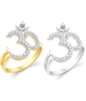 Vighnaharta Multicolour Cubiz Zirconia Studded Ring Combo