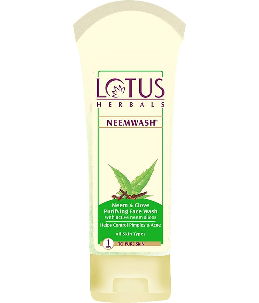 Lotus Herbals Neemwash Neem & Clove Ultra Purifying Face Wash With Active Neem Slices , 120Ml
