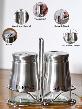 VON CASA Salt & Pepper 150ml - Silver Stainless Steel Glossy Finish