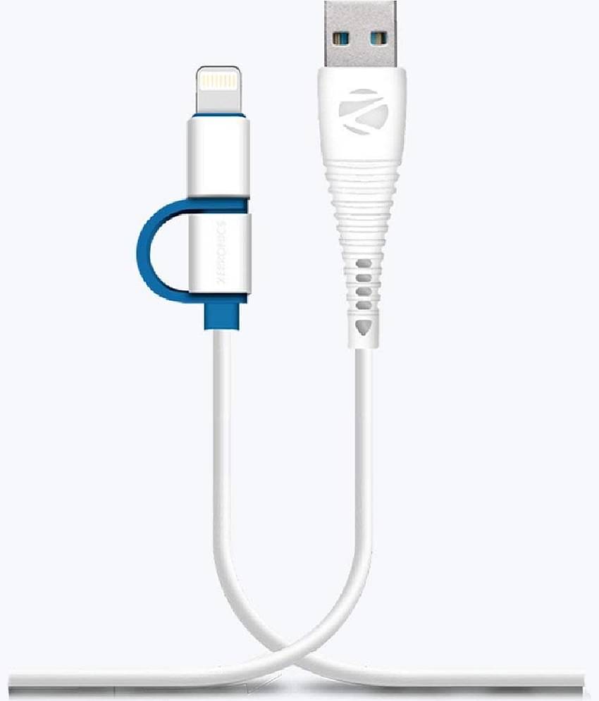 Zebronics White 2.1A Lightning Cable 1.2 Meter