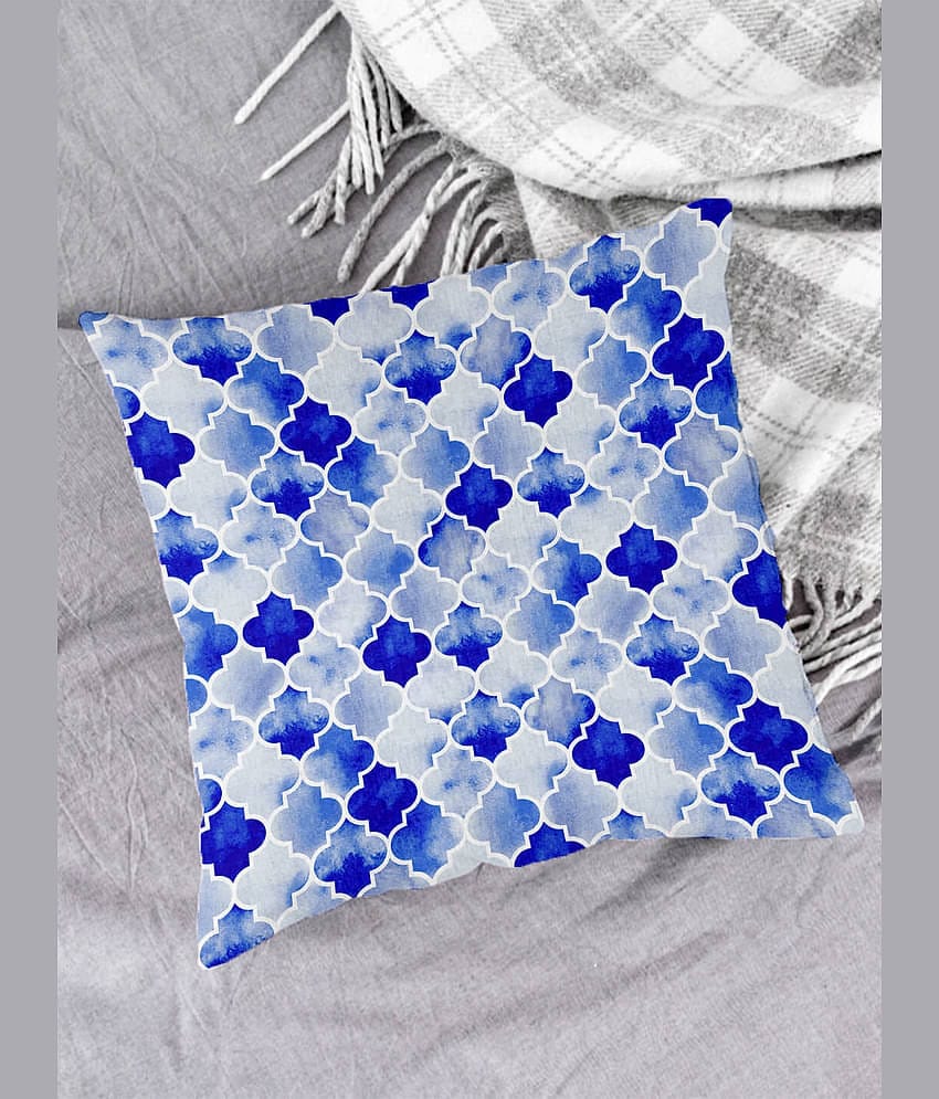 Houzzcode - Water Repellent Blue Polyester Pillow Covers 40x40x3 ( Pack of 1 )