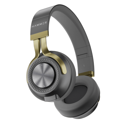 Hammer Bash 2.0 Wireless Bluetooth Headphone with Deep Bass Hammer Bash 2.0 Wireless Bluetooth Headphone with Deep Bass - Grey