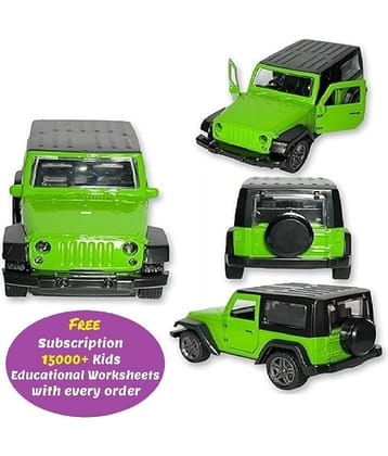 Kidsaholic Thar. car Toy for Kids in diecast Metal, openable Doors, 1:32(Random Color) (Free subscription of kids Educational worksheets)