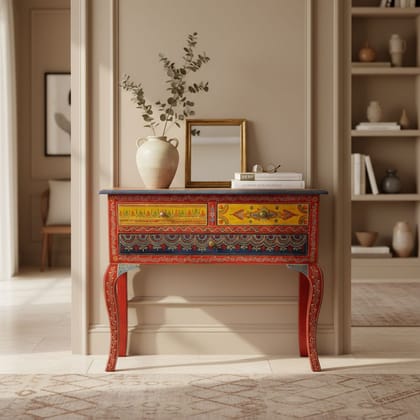 Wooden Bedside Table with Drawers
