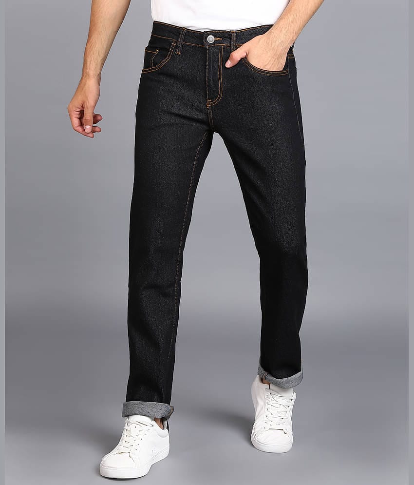 Urbano Fashion Regular Fit Cuffed Hem Men's Jeans - Dark Blue ( Pack of 1 )
