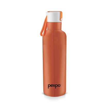 Pexpo Stainless Steel 24 Hrs Hot & Cold Vacuum Insulated Water ISI Certified Flask, 500ml, Orange, Oslo | Eco-Friendly | BPA Free | Durable | Gym | Travel | Trekking | Hiking |Sports | Thermosteel