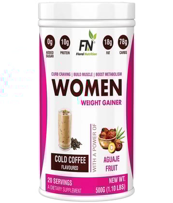 Floral Nutrition Women Super Weight Gainer with Vitamins & Minerals Protein Shake 500 gm Cold Coffee