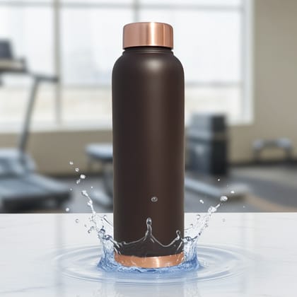 Pure Copper Drinking Bottle 900 ML | Anti-Bacterial Ayurvedic Bottle , Height : 10 Inch (BCMAS175 C)