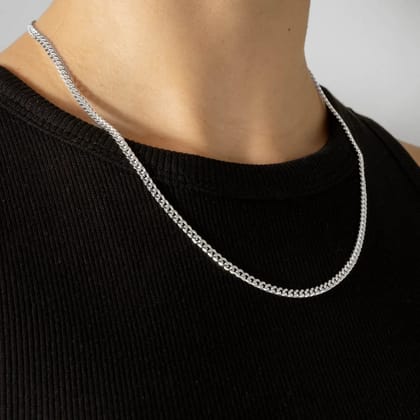Zane Cuban Link Chain -3.5 mm (Silver)-Silver