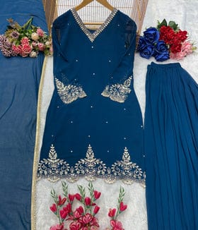 Beautiful Party Wear Top Plazzo And Dupatta Beautiful Party Wear Top Plazzo And Dupatta