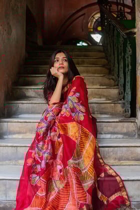 Batik Maheswari saree - Narmada- Heeranya-Maheswari