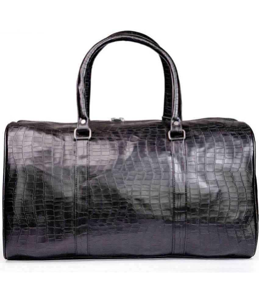 Man Arden - Black Leather Duffle Bag