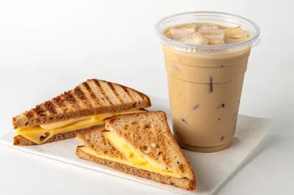 Cold Coffee With Cheese Grilled Sandwich