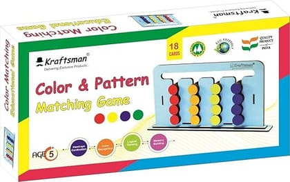 Braintastic Wooden Color and Pattern Matching Fun Learning Game Baord for Kids 4+