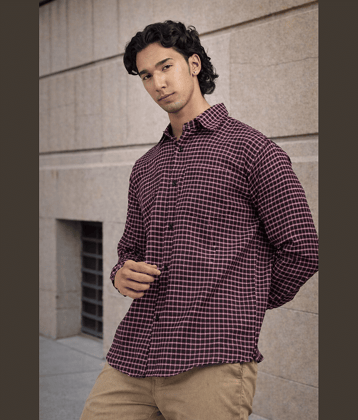 DESHBANDHU DBK Flannel Regular Fit Checks Full Sleeves Men's Casual Shirt - Black ( Pack of 1 )