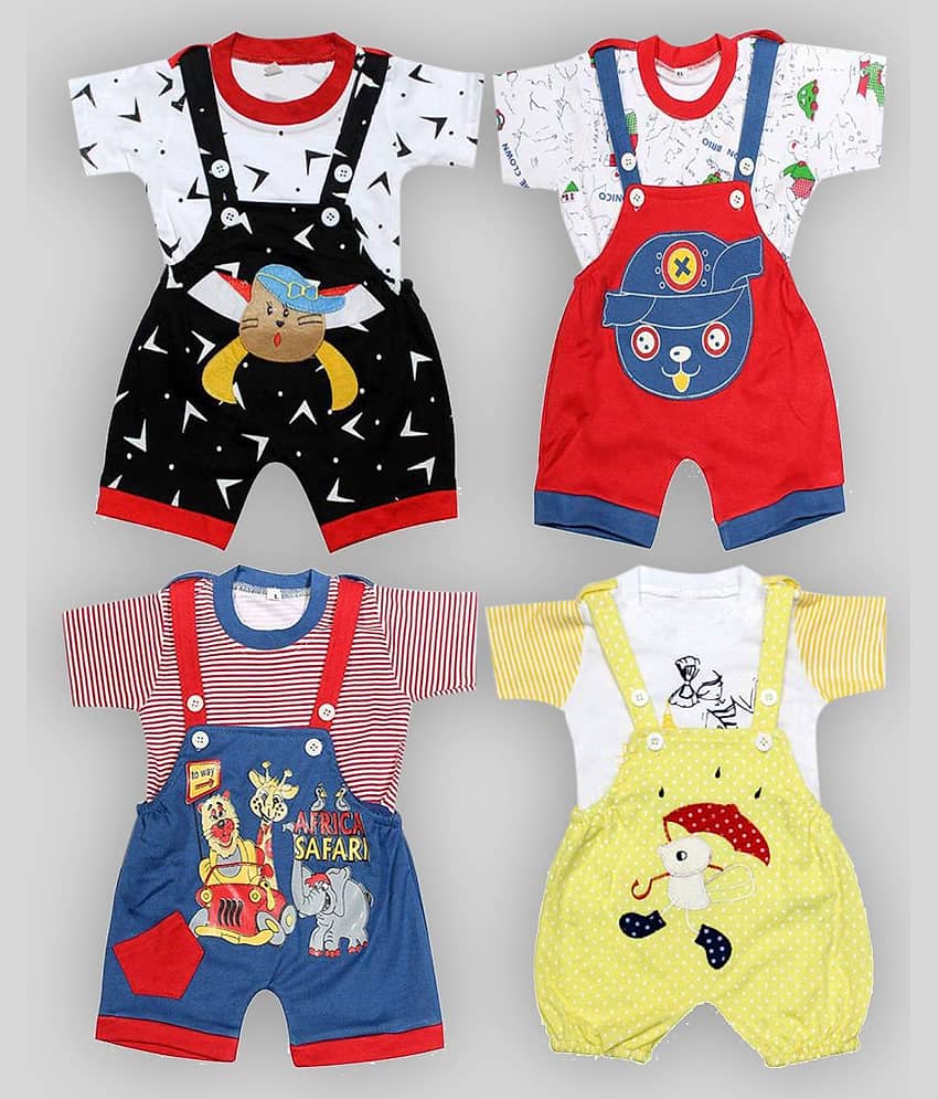 Babeezworld Pack of 4 Baby Boys 100% Cotton ( Multicolor )