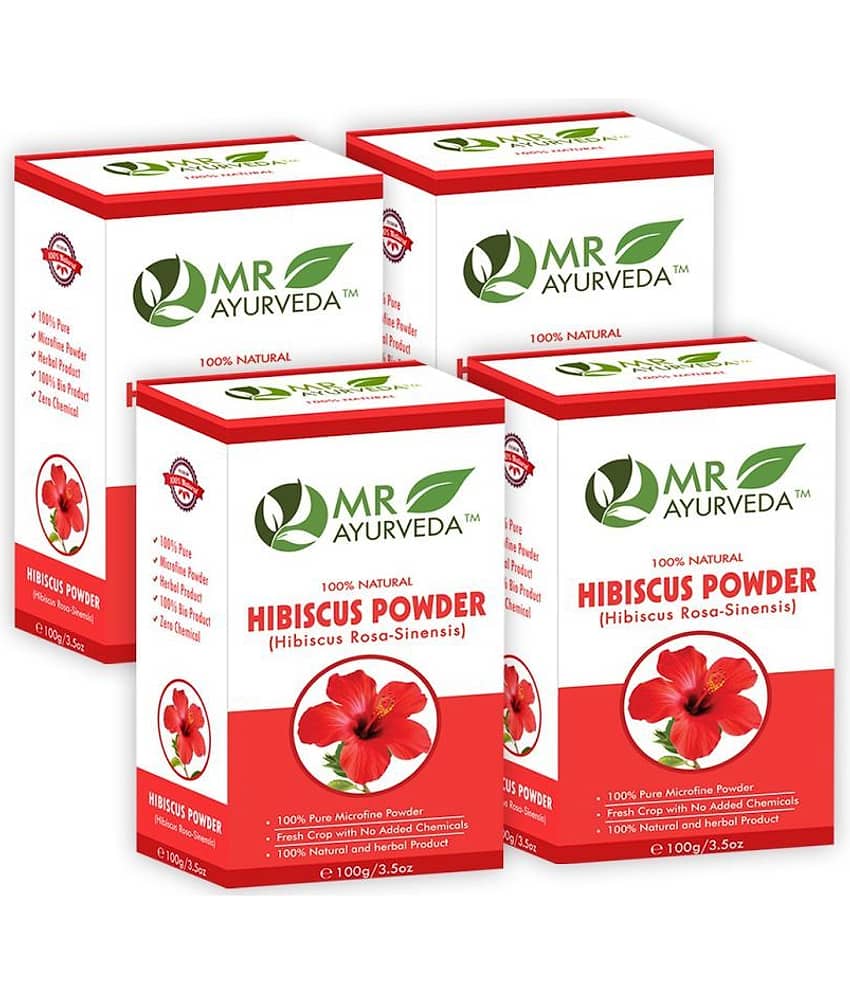 MR Ayurveda 100% Natural Hibiscus Powder Hair Scalp Treatment 400 g Pack of 4