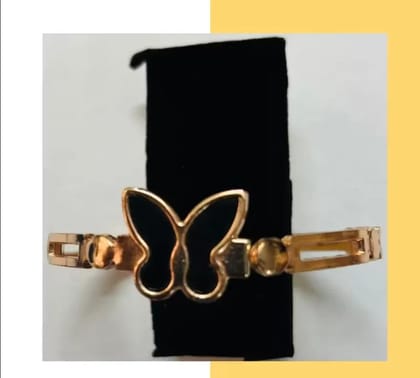 Kozykit Copper Butterfly Bangle Bracelet for Women | Stylish Stainless Steel Butterfly Kada for Girls | Anti-Tarnish Fashion Jewellery | Valentine Gift for Girlfriend & Wife