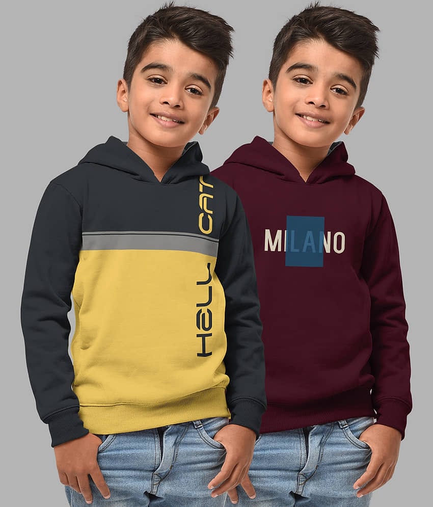 HELLCAT Pack of 2 Boys Cotton Blend Sweatshirt ( Multicolor2 )