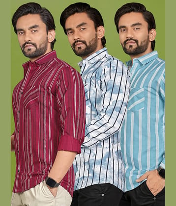 ALY JH0N 100% Cotton Regular Fit Checks Full Sleeves Men's Casual Shirt - Multicolor 2 ( Pack of 1 )