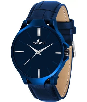 Swisstyle - Blue Leather Analog Men's Watch