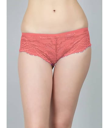 N-Gal Nylon Self Design Women's Cheekies ( Coral ) NTPN03