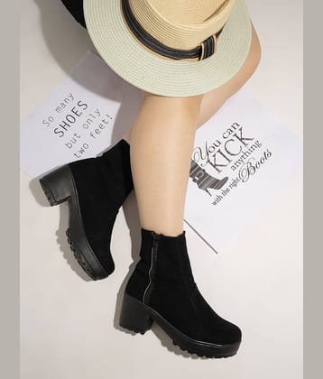 Stylestry Black Women's Ankle Length Boots