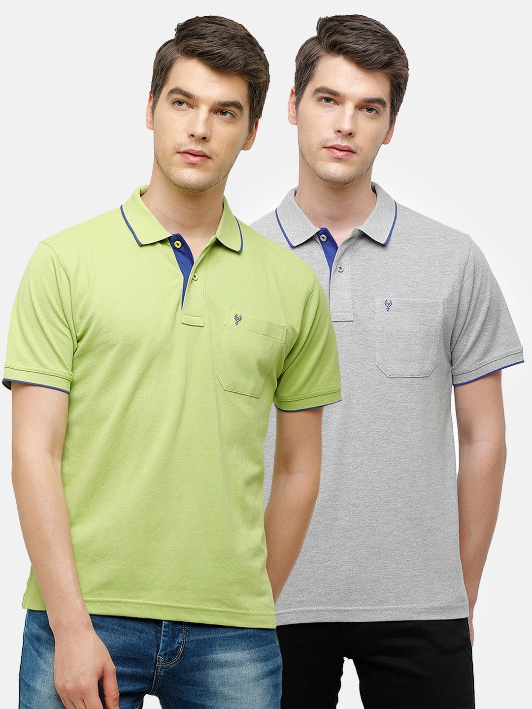 Classic Polo Men's Combo Double Pique Polo Half Sleeve Slim Fit T-Shirt Nova - Pack of 2