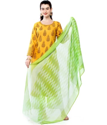 A R Silk - Green Cotton Women's Dupatta - ( Pack of 1 )