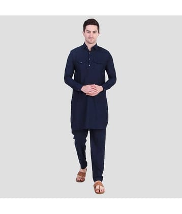Preen Green Cotton Blend Regular Fit Men's Pathani Suit ( Pack of 1 )