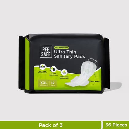 Ultra Thin Sanitary Pads - XXL (12 Pads) - Pack of 3 Ultra Thin Sanitary Pads - XXL (12 Pads) - Pack of 3 - Default Title