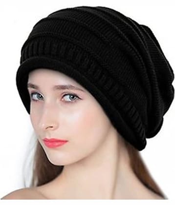 Babji Black Woollen Women's Cap ( Pack of 1 )