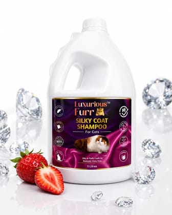 LUXURIOUSFURR Silky Coat Shampoo 5L  a Cost-Effective, Professional pet Care for Breeders & Groomers. Deep Cleans, enhances Shine, and Leaves Coats Soft, Smooth, and Healthy.