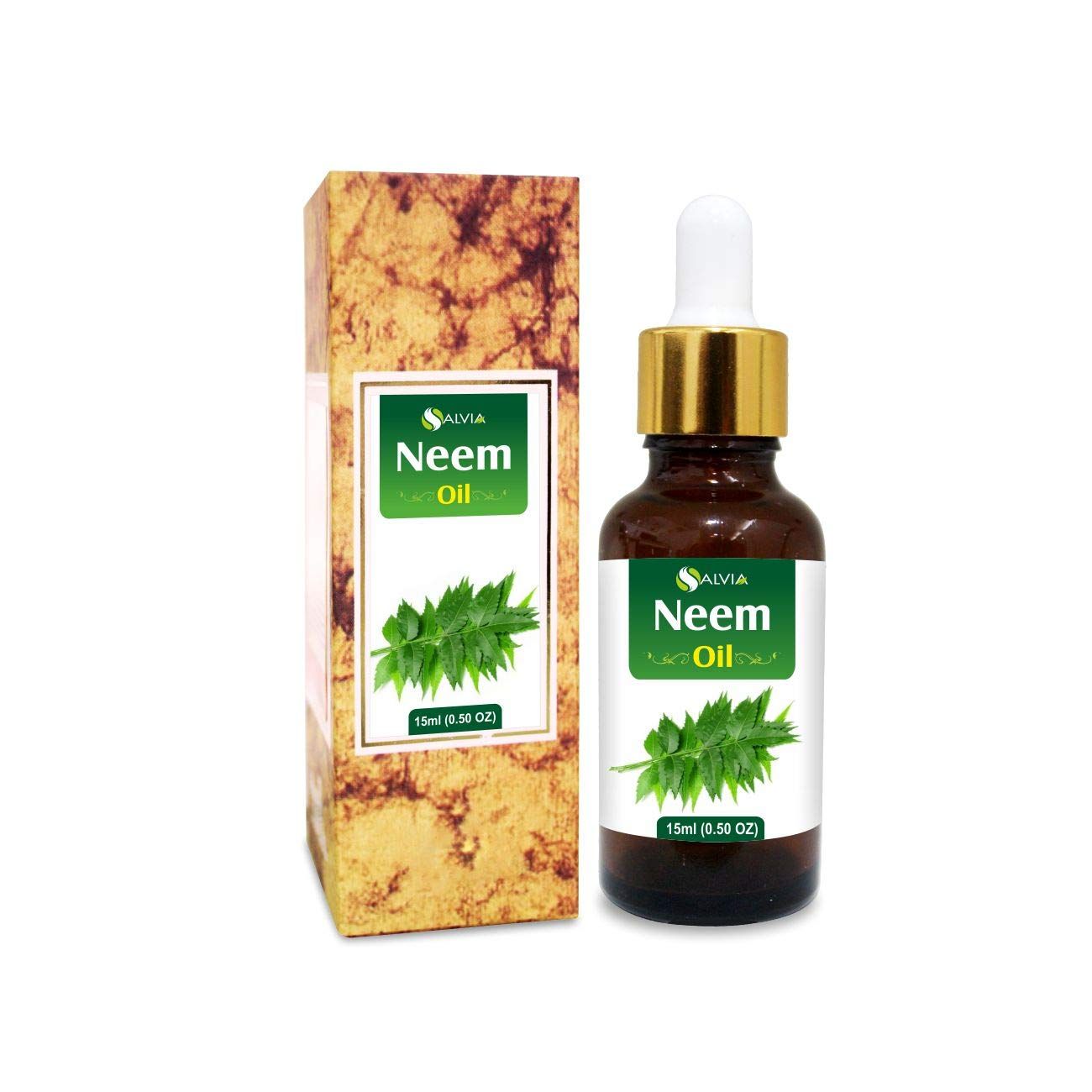 Salvia Neem Oil (Azadirachta Indica) Therapeutic Essential Oil By 100% Natural Uncut Undiluted Pure Cold Pressed Aromatherapy Premium Oil - 15 Ml With Dropper Salvia Neem Oil (Azadirachta Indica) Therapeutic Essential Oil By 100% Natural Uncut Undiluted
