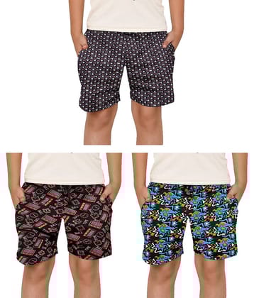 Rupa Frontline Ninja Cotton Printed Multicolour Pocket Boxer Outer Wear for Kids/Boys - Pack of 3