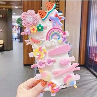 14 Pcs Multi Unicorn Ice Cream Hair Clips Set Baby Hairpin For Kids Girls Toddler Barrettes Hair Accessories (Pink)