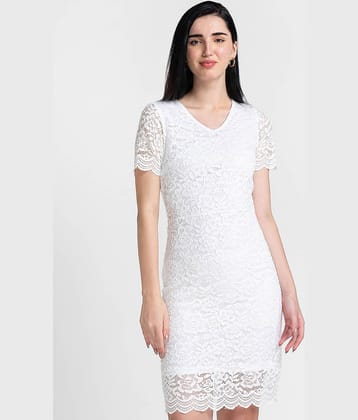 Globus - White Polyester Women's Bodycon Dress ( Pack of 1 )