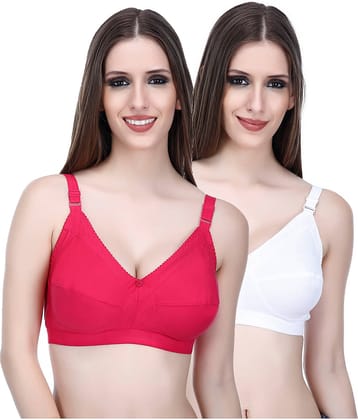 Elina Pack of 2 Cotton Non Padded Women's T-Shirt Bra ( Multi Color )