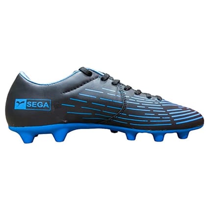Sega Spectra Leather Football Shoes (Black/Blue)-6