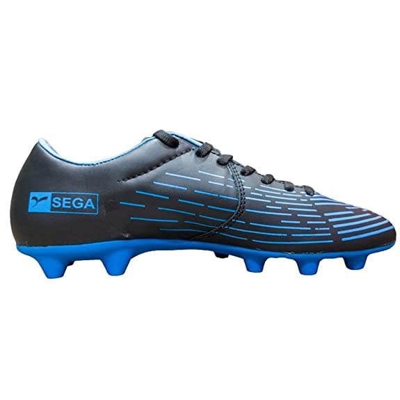 Sega Spectra Leather Football Shoes (Black/Blue)-6