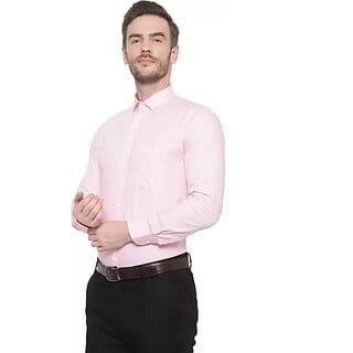 Baleshwar Men Pink Solid Formal Shirt (Pack of 1 )