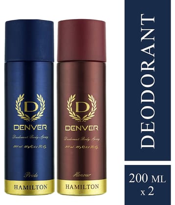 Denver Pride & Honour Deodorant Spray for Men 200 ml ( Pack of 2 )