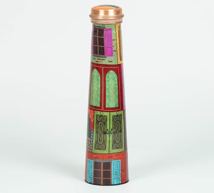 India Circus Mughal Doors Reiteration Tapered Copper Bottle