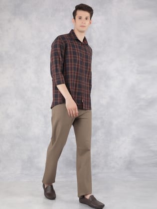 Black 100% Cotton Checked Shirt-M / Black