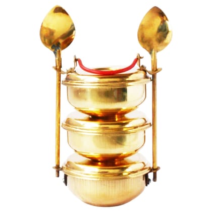 Brass Small Lunch Box Mini Toy | Handmade Brass Play Set, Height : 5.5 Inch (ZMAS335 D)