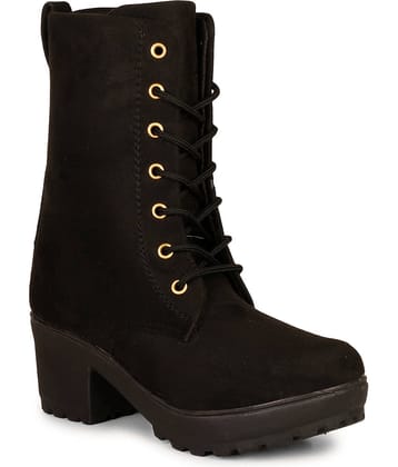 Saheb - Black Women's Mid Calf Length Boots