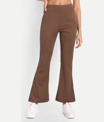Broadstar Pack of 1 Corduroy Bootcut Women's Bootcut Pants ( Brown )
